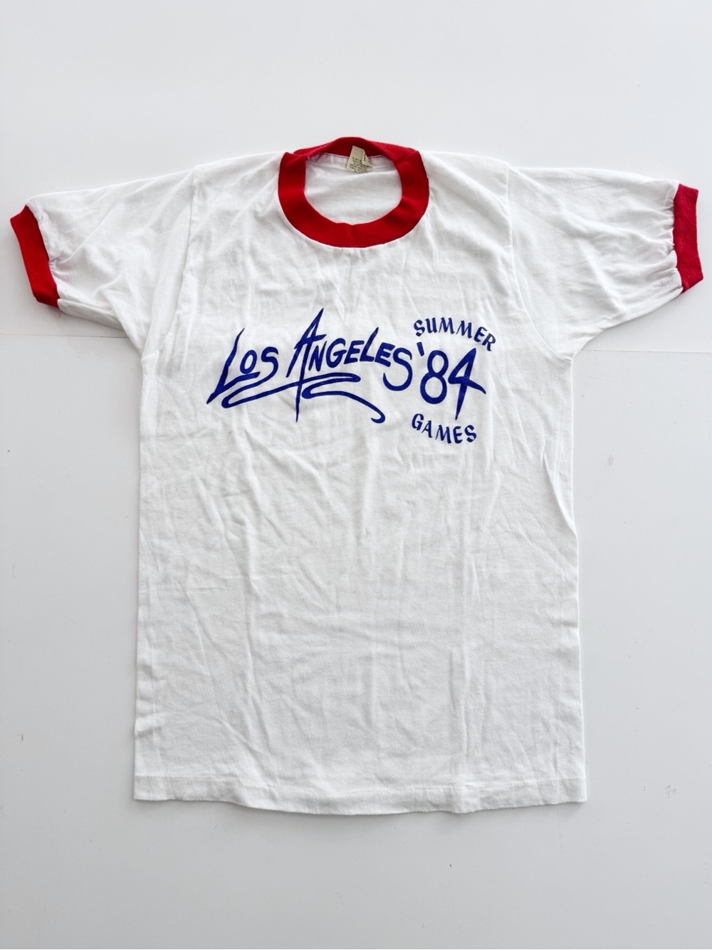 Vintage 1984 Los Angeles Summer Games Olympic Ringer T-Shirt